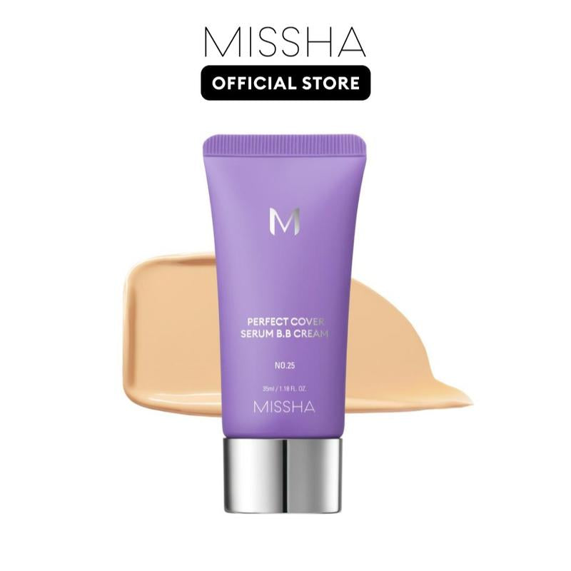 [MISSHA Official] M Perfect Cover Serum BB Cream (35Ml) - Bifida Ferment Lysate Serum-Infused BB Cream for Anti-Aging Skin Rejuvenation, Skin Tint, Tinted Moisturizer, Skin Care Foundation Makeup,Superfood Complex,Glass Skin Cardibb OGBB Purplebb