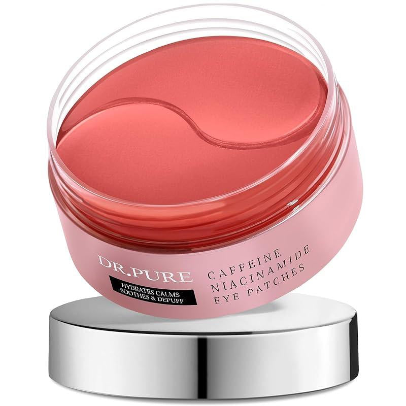 Under Eye Patches for Puffiness: Dark Circles and Puffy Eyes Treatment Caffeine Eye Mask with Niacinamide Hyaluronic Acid - Smooth Wrinkles Reduce Eye Bags Undereye Gel Pad (30 Pairs)