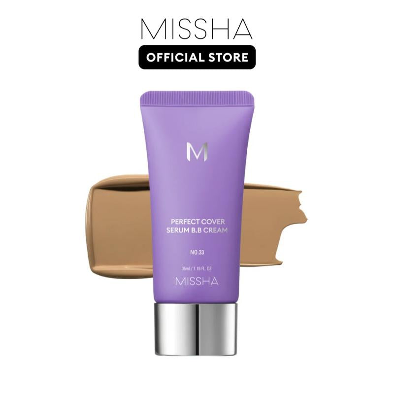[MISSHA Official] M Perfect Cover Serum BB Cream (35Ml) - Bifida Ferment Lysate Serum-Infused BB Cream for Anti-Aging Skin Rejuvenation, Skin Tint, Tinted Moisturizer, Skin Care Foundation Makeup,Superfood Complex,Glass Skin Cardibb OGBB Purplebb