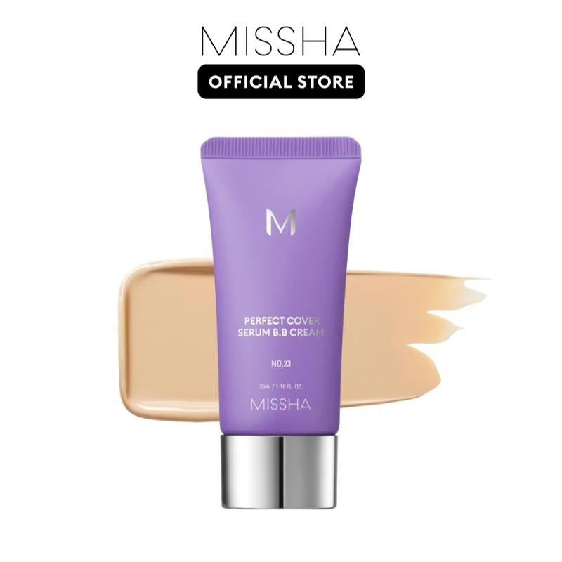 [MISSHA Official] M Perfect Cover Serum BB Cream (35Ml) - Bifida Ferment Lysate Serum-Infused BB Cream for Anti-Aging Skin Rejuvenation, Skin Tint, Tinted Moisturizer, Skin Care Foundation Makeup,Superfood Complex,Glass Skin Cardibb OGBB Purplebb