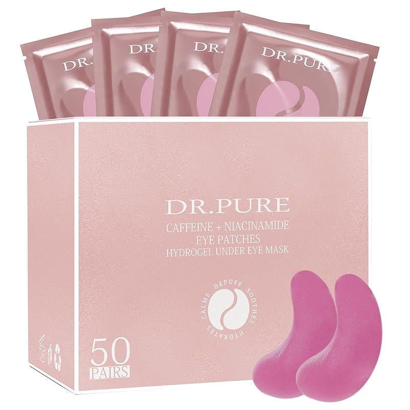 Under Eye Patches for Puffiness: Dark Circles and Puffy Eyes Treatment Caffeine Eye Mask with Niacinamide Hyaluronic Acid - Smooth Wrinkles Reduce Eye Bags Undereye Gel Pad (30 Pairs)