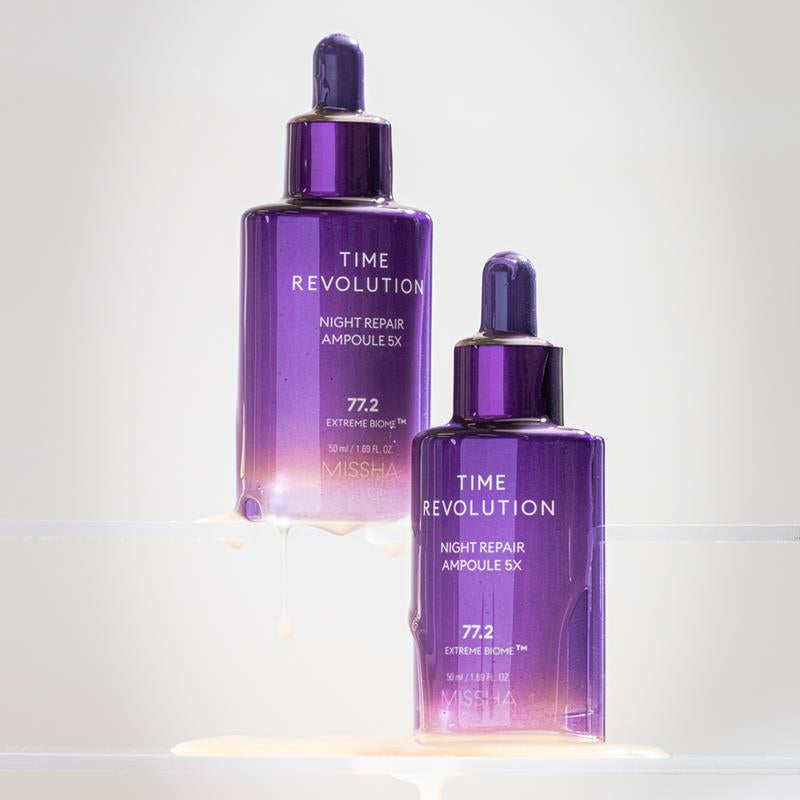 [MISSHA Official] Time Revolution Night Repair Ampoule 5X - Overnight Anti-Aging Probiotic Serum