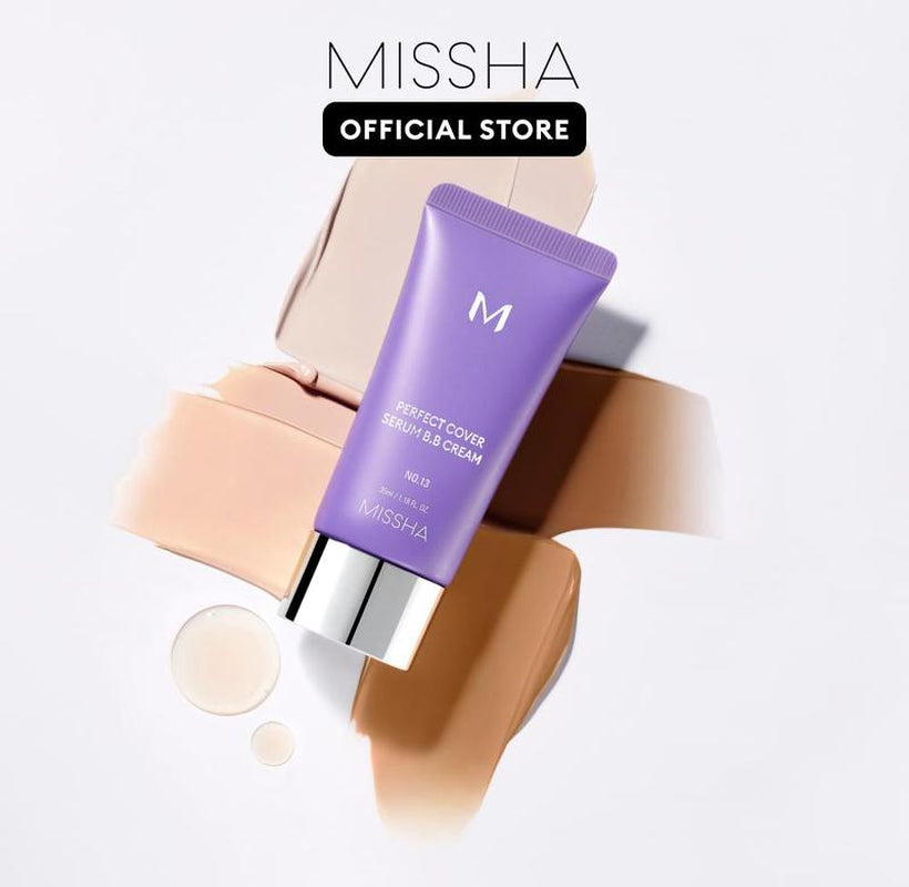 [MISSHA Official] M Perfect Cover Serum BB Cream (35Ml) - Bifida Ferment Lysate Serum-Infused BB Cream for Anti-Aging Skin Rejuvenation, Skin Tint, Tinted Moisturizer, Skin Care Foundation Makeup,Superfood Complex,Glass Skin Cardibb OGBB Purplebb