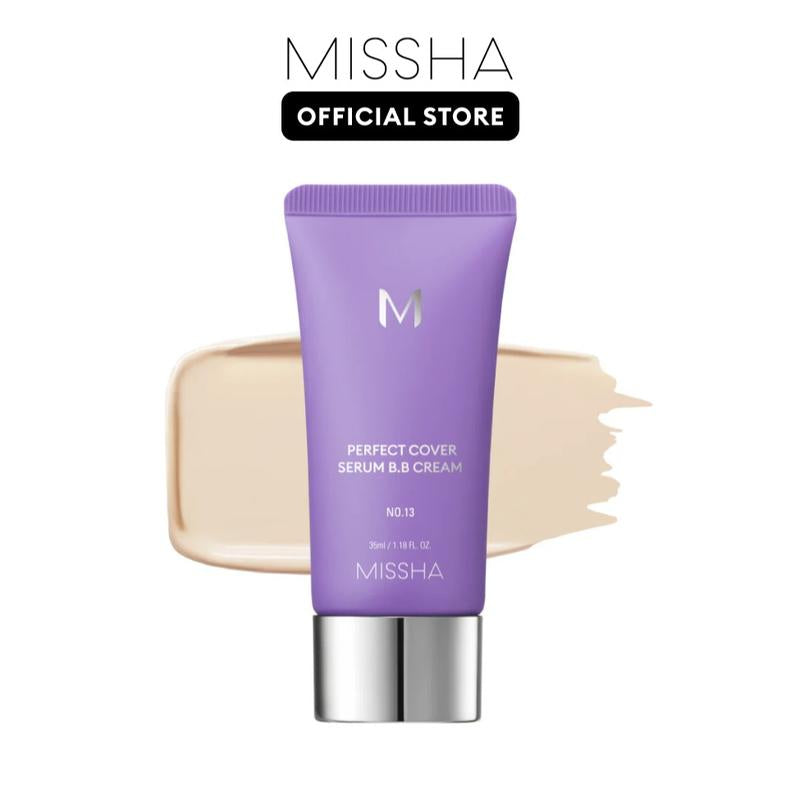 [MISSHA Official] M Perfect Cover Serum BB Cream (35Ml) - Bifida Ferment Lysate Serum-Infused BB Cream for Anti-Aging Skin Rejuvenation, Skin Tint, Tinted Moisturizer, Skin Care Foundation Makeup,Superfood Complex,Glass Skin Cardibb OGBB Purplebb