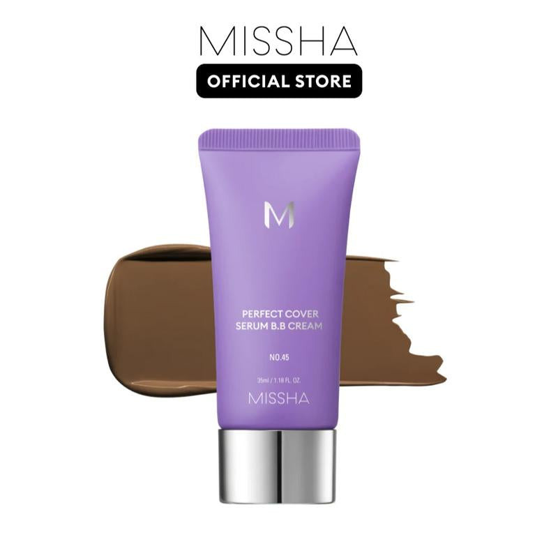 [MISSHA Official] M Perfect Cover Serum BB Cream (35Ml) - Bifida Ferment Lysate Serum-Infused BB Cream for Anti-Aging Skin Rejuvenation, Skin Tint, Tinted Moisturizer, Skin Care Foundation Makeup,Superfood Complex,Glass Skin Cardibb OGBB Purplebb